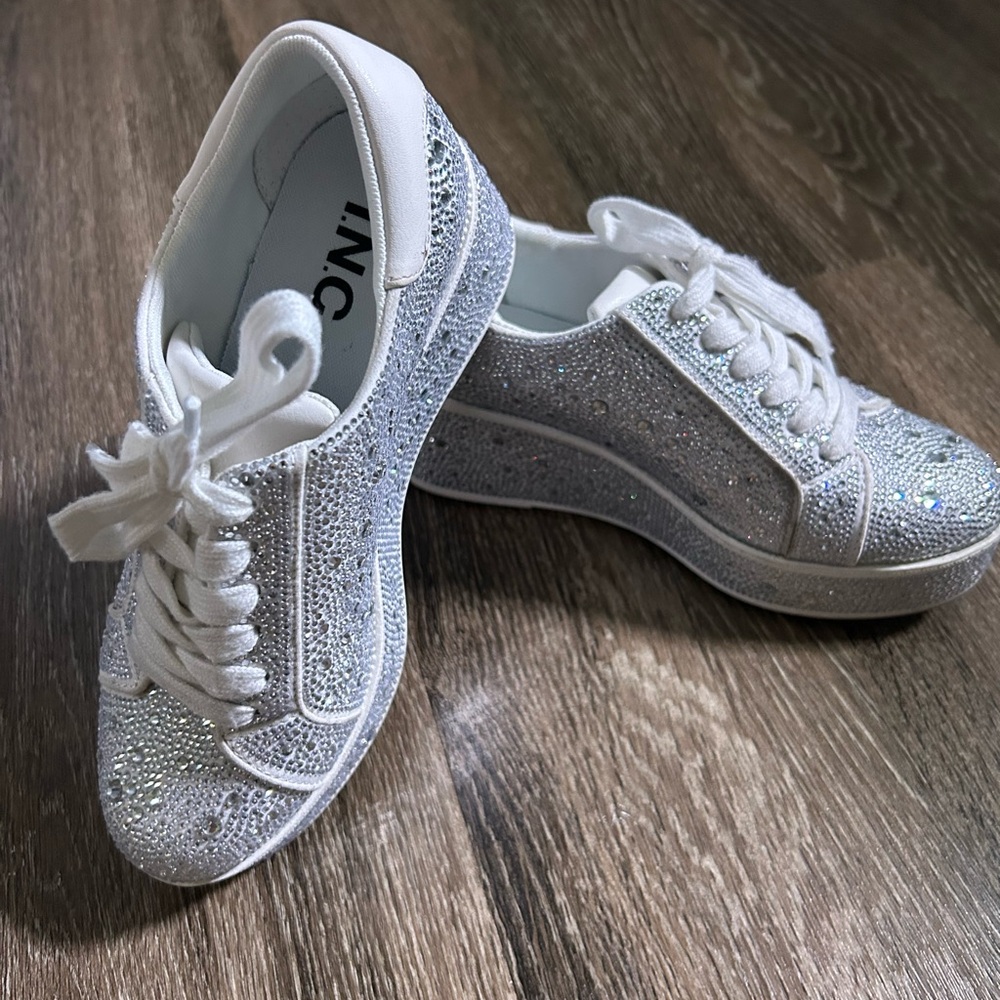 INC International Concepts Women's Sparkling Silver Sneakers